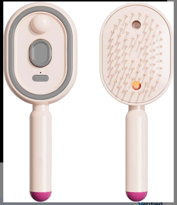 Brosse massante électrique 3-en-1 — vapeur d'huiles, lumière rouge & auto-nettoyante